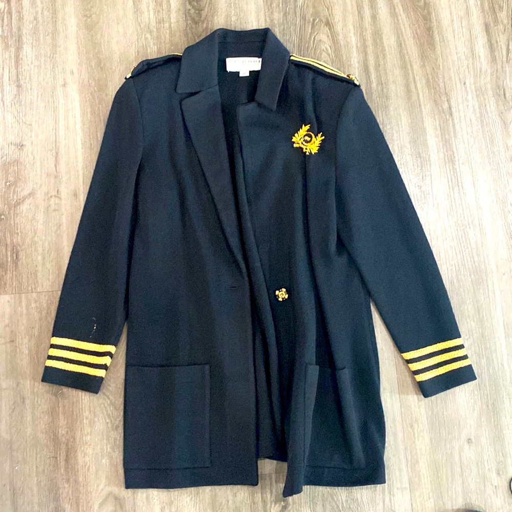st. john black knit jacket